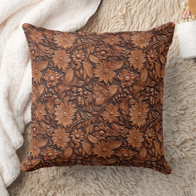 Coussin Western Cowgirl Brown Floral (Couverture)