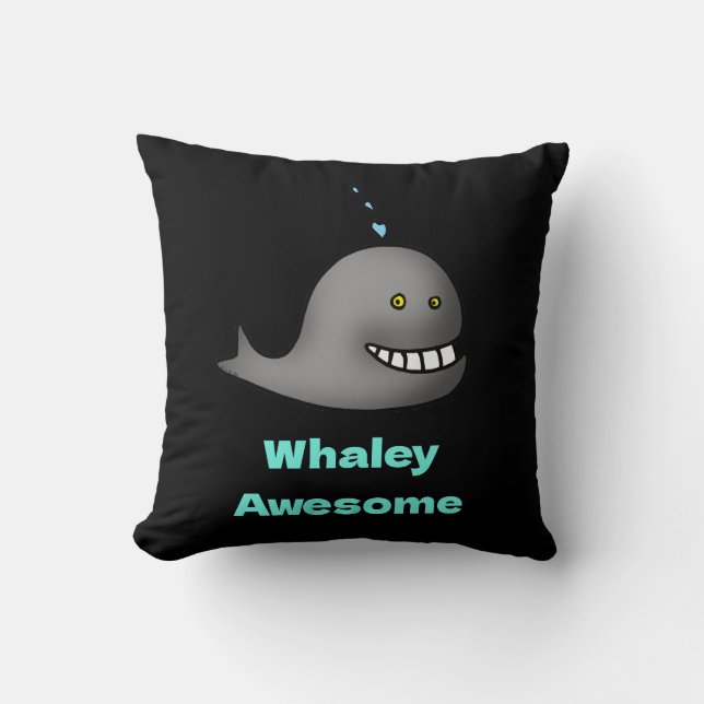 Coussin Whaley Awesome Funny Whale Pun Design (Recto)