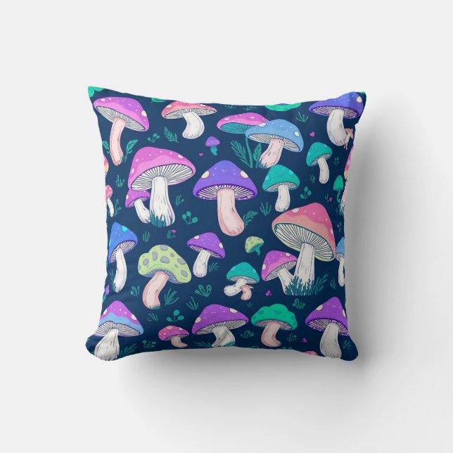 Coussin Whimsal Fairytale Motif de champignons (Recto)