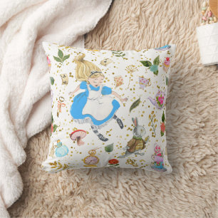 Coussin Whimsical Alice's Adventures in Wonderland Parties
