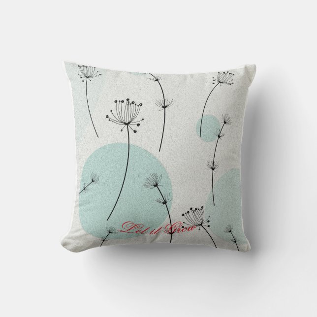 Coussin Whimsical Botanical Throw Pillow Cotton (Recto)