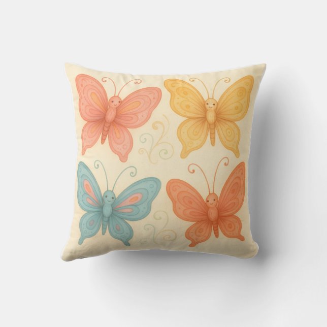 Coussin Whimsical  Butterflies  (Verso)