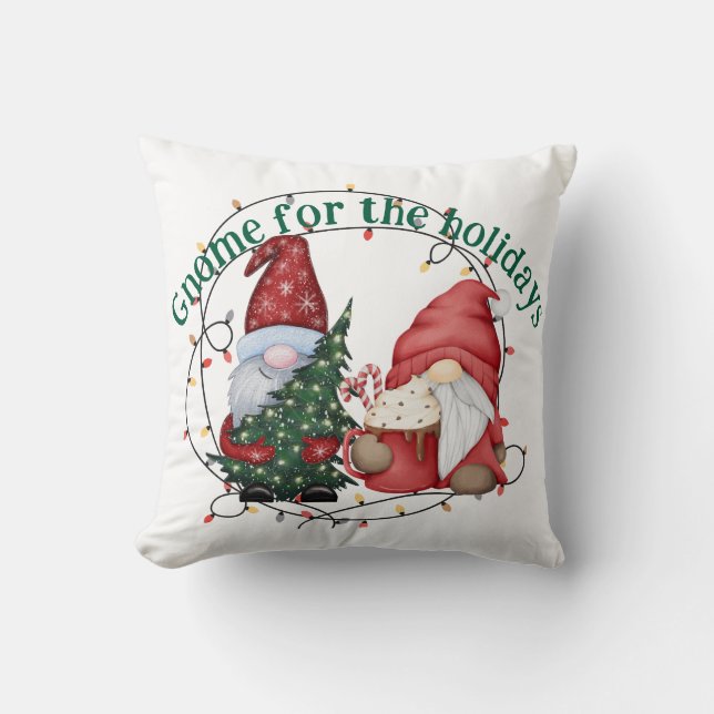 Coussin Whimsical Christmas Gnomes Scandinavian Holiday  (Recto)