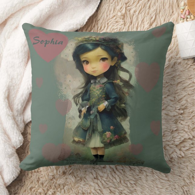Coussin Whimsical Kawaii Fairy Tale Girl (Couverture)