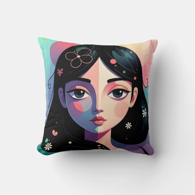 Coussin Whimsical Modern Art Throw Pillow (Recto)