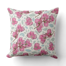 Whimsical Orchid Garden Square Pillow 
