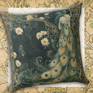 Coussin Whimsical Peacock Home Décor Accent Throw Pillow