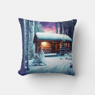 Coussin Whimsical Petit Cabine Rustique En Bois