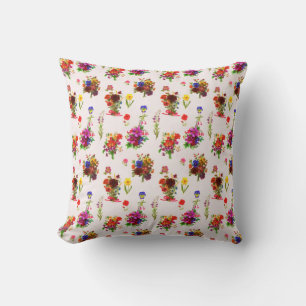 Coussin Whimsical Rustic Summer Fleurs sauvages Foliing