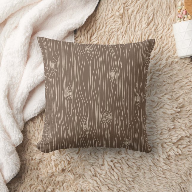 Coussin Whimsical Rustic Wood Grain Forêt de bois (Couverture)
