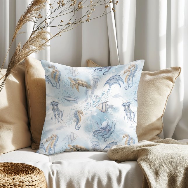 Coussin Whimsical Underwater World - Sea Creats Motif (Créateur téléchargé)
