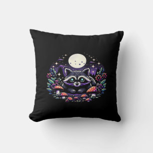 Coussin Whimsigoth Raccoon Sous La Vinta Lune