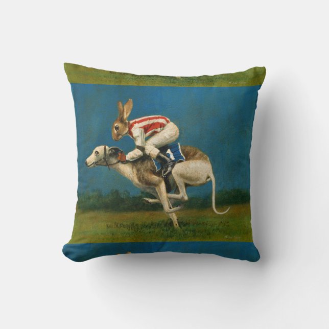 Coussin Whippet avec le cochonnet de lapin (Recto)