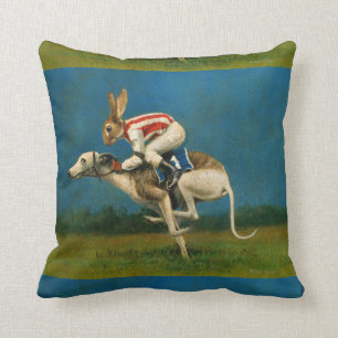 Coussin Whippet avec le cochonnet de lapin