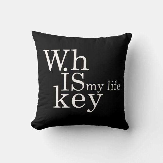 Coussin Whiskey cite d'humoristiques paroles d'alcool cade (Recto)