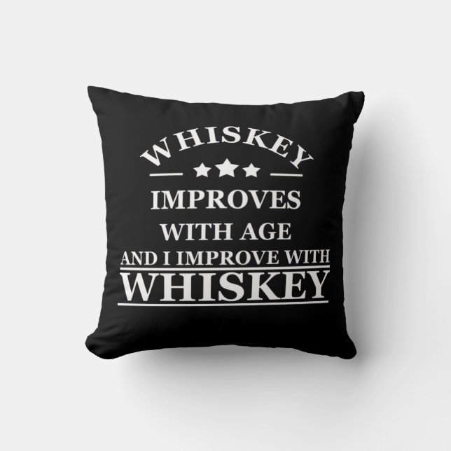 Coussin Whiskey cite d'humoristiques paroles d'alcool cade (Recto)