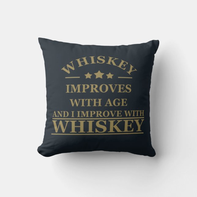 Coussin Whiskey cite d'humoristiques paroles d'alcool cade (Recto)