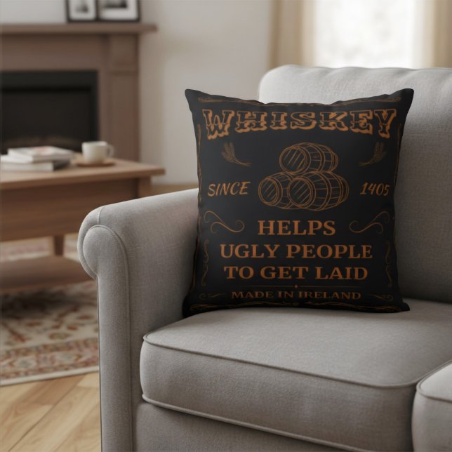 Coussin Whiskey depuis 1405 : Aide les gens laides à se fa (Créateur téléchargé)