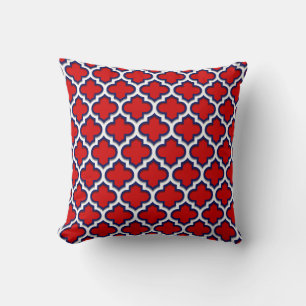 Coussin White Navy 34 Red do-it-yourself BG Quatrefoil mar