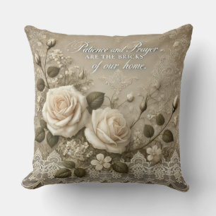 Coussin White Rose Lace IA art