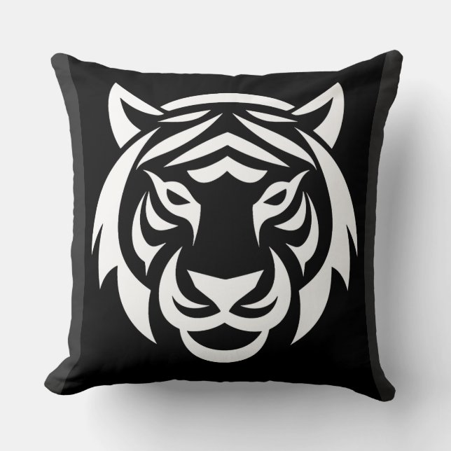 Coussin White Tiger Face Pillow (Recto)