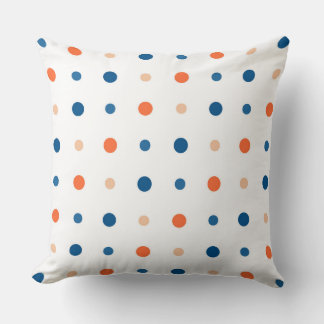 Coussin White with blue and orange dots