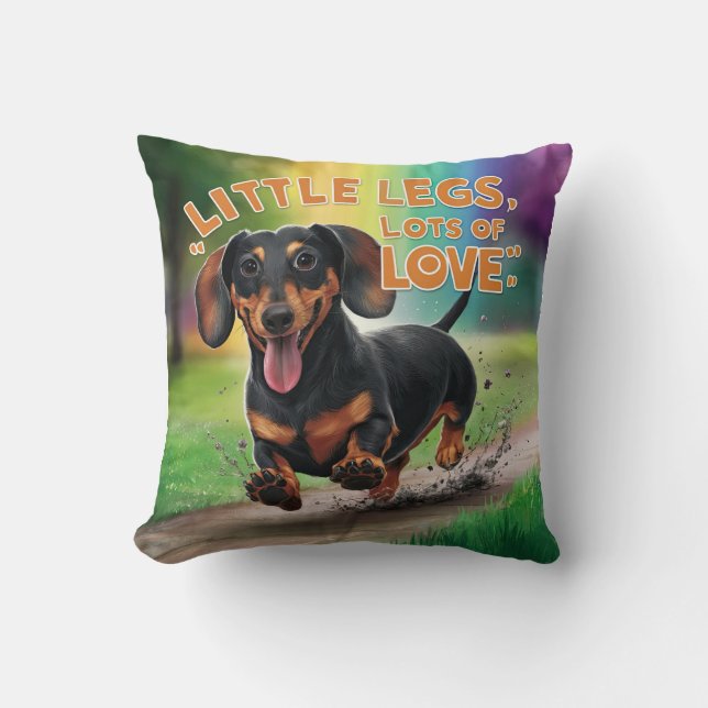 Coussin Wiener Chien Petits Jambes Beaucoup d'amour (Recto)