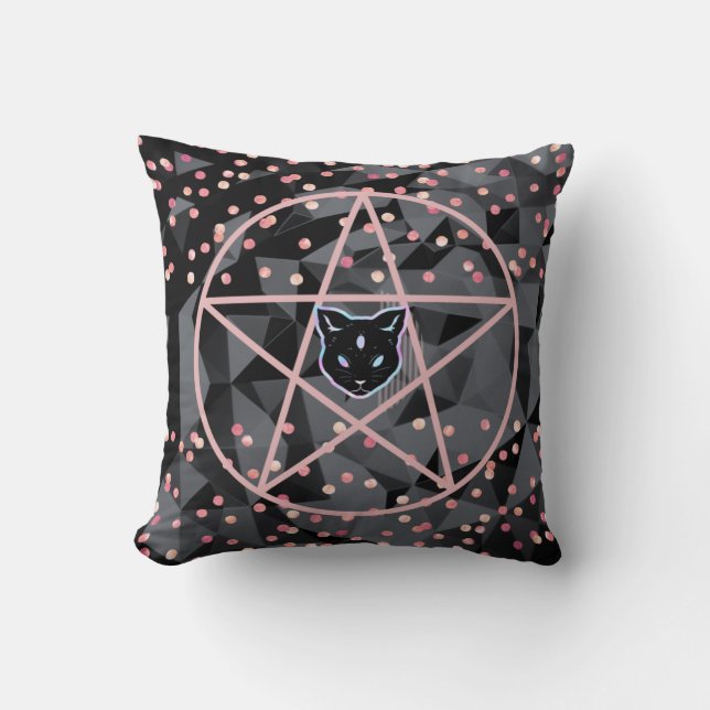 Coussin WiizyWitch Magic Witch Cosmic Chat Pentacle Magick (Recto)