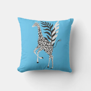 Coussin Wildlife Friendship - Giraffe Blue sky Throw Pillow