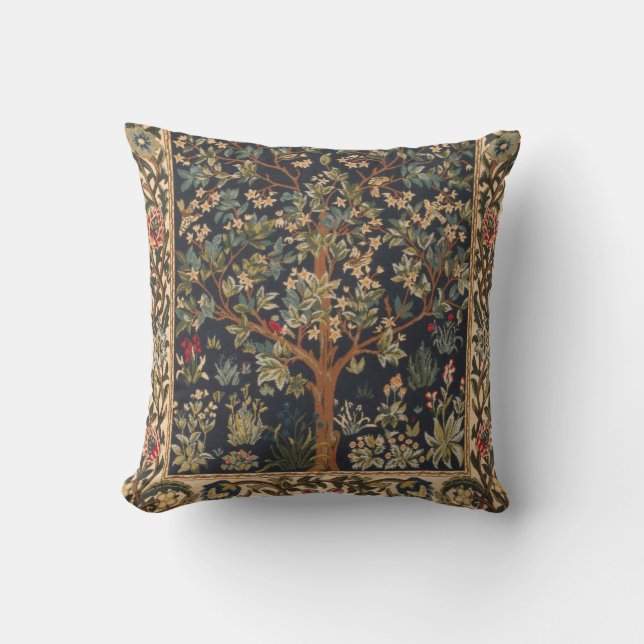 Coussin William Morris - Arbre De Vie Original (Recto)