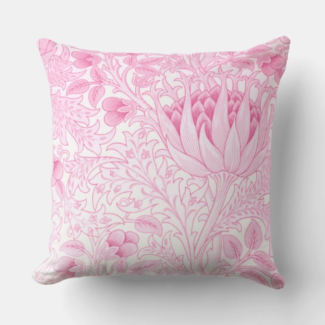 Coussin William Morris Artichoke rose pâle (Recto)