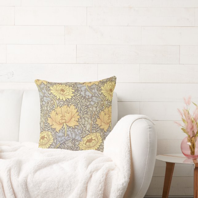 Coussin William Morris Chrysanthemum Fleurs maman (Canapé)