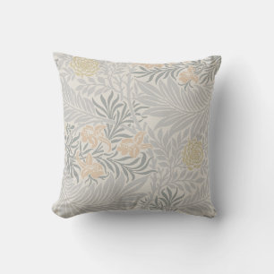 Coussin William Morris Coral & Sage Larkspur Motif