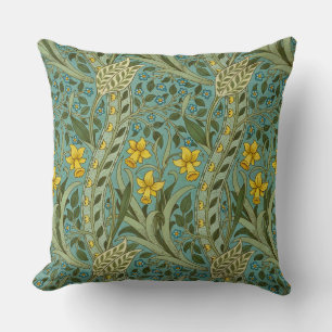 Coussin William Morris Daffodil Motif Floral Classique