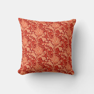 Coussin William Morris Damask, profond orange
