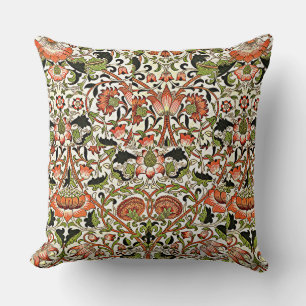 Coussin William Morris Fleurs Lodden Foliage Vert rose