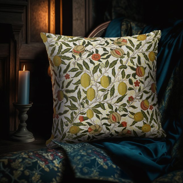 Coussin William Morris Grenade Citron Fruits Jaunes (Créateur téléchargé)