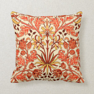 Coussin William Morris Hyacinth Imprimer, orange et rouill
