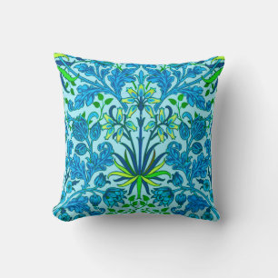 Coussin William Morris Hyacinth Print, Cerulean Blue