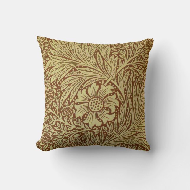 Coussin William Morris Marigold Motif de fleurs antiques (Recto)