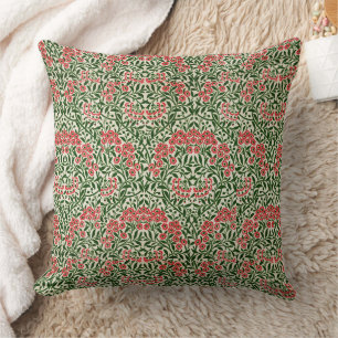 Coussin William Morris Michaelmas Daisy Fleurs rose vert