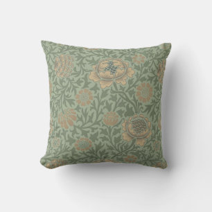Coussin William Morris motif floral Grafton vert sauge