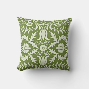 Coussin William Morris, motif floral vintage,