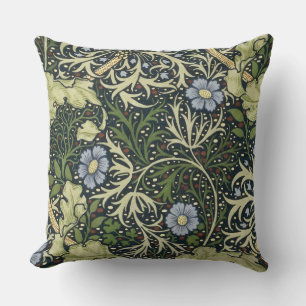 Coussin William Morris Seaweed Pattern Floral Vintage