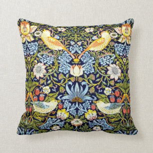 Coussin William Morris : Strawberry Thief Design vintage