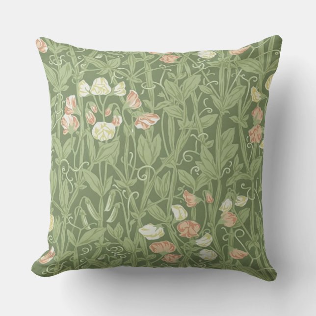Coussin William Morris Sweet Pea Floral Design (Recto)