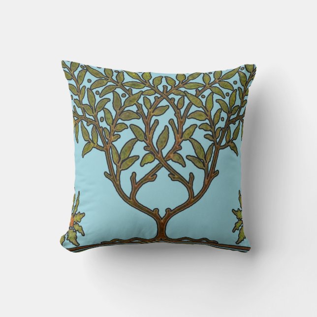 Coussin William Morris Tree Frieze Fond d'écran floral (Recto)