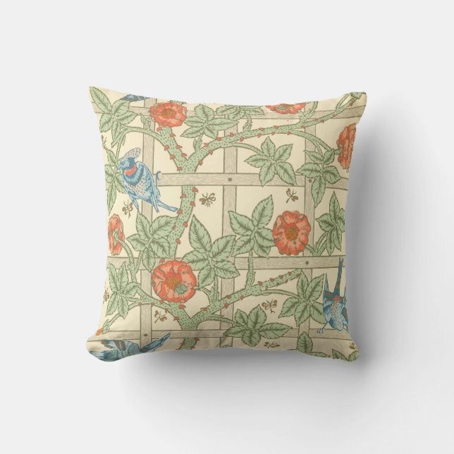 Coussin William Morris Trellis Motif (Recto)