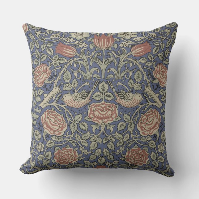 Coussin William Morris Tudor Fond d'écran Rose (Recto)