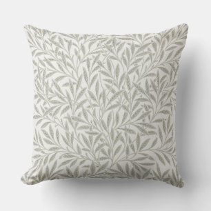 Coussin William Morris vert clair Willow style vintage